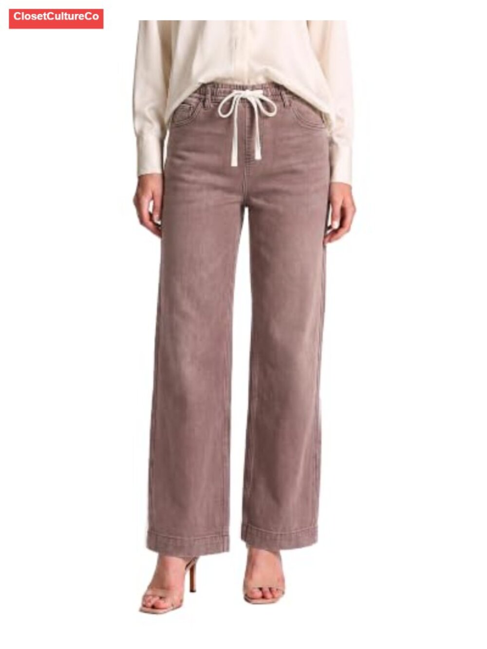 High Rise Straight Leg Pull On Stretchy Denim Jeans